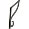 Ekena Millwork Ashford Single, Wrought Iron Bracket, (Single center brace), Antiqued Warm Si 1 1/2"W  x 12"D x 15"H BKTM01X12X15SASAWS - alternate 1